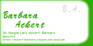 barbara ackert business card